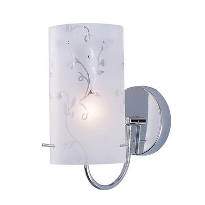 Italux Lighting Moderne væglampe Chrome 1 Lys med stofskygge, E27