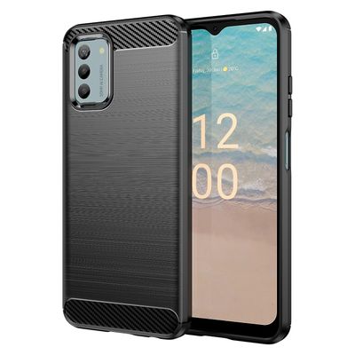 Harjattu tekstuurinen TPU-kotelo Nokia G42:lle Musta