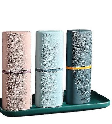 Coosilo 2pcs tandbørste Holder Box Travel Camping Tandbørste Opbevaring Organizer Sag