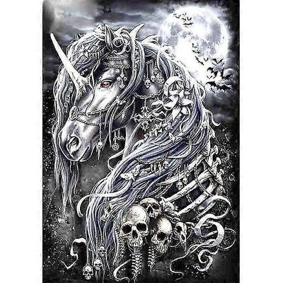 DIY-timanttimaalaus Koko pyöreä kallo timanttikirjonta Goottilainen luuranko ristipisto strasinikivimaalaus Mosaiikkisarja Ristiluut 120806 15.7x19...