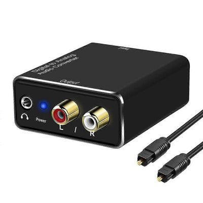 Digitaalinen-analoginen äänimuunnin, dac-muunnin, digitaalinen SPDIF, optinen-analoginen L/R RCA- ja 3,5 mm:n Aux-stereo-audioliitäntä musta
