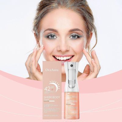 200 ml SPF 42+ Sheer Body Mist -aurinkovoide hyaluronihapolla 80 minuutin hien- ja vedenkestävä, rasvaton ja kosteuttava, laajakirjoinen UVA/UVB-su...