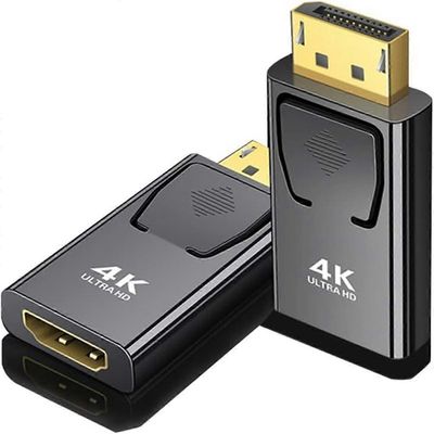 4K Dp - HDMI-yhteensopiva videosovitin Displayport uros-HDMI-yhteensopiva tietokone-TV-näyttö Conve Musta & kulta