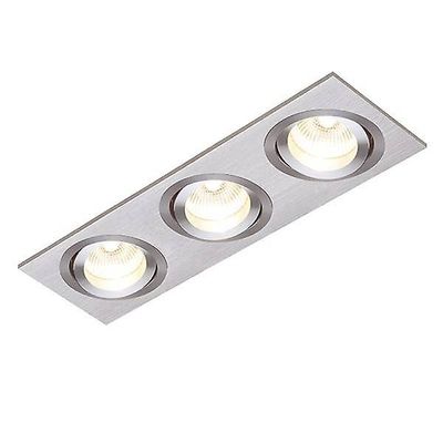 Saxby Lighting (Poole) Tetra 3 Lys Forsænket downlight børstet sølv anodiseret, GU10
