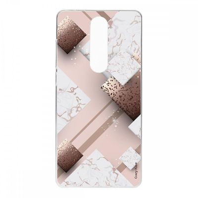 Crazy Kase Hull For Xiaomi Redmi 8 I Blød silikone, pink marmor og chokolade