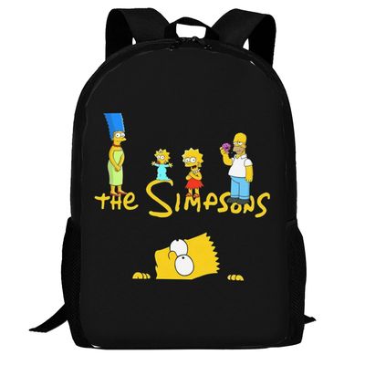 Simpsonien reppu,3D-tulostus kannettavan tietokoneen reppu Kevyt rento päiväreppu Kirjalaukku monitoiminen matkareppu 16.1 X 11.8 X 4.5inches