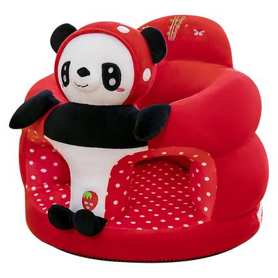 Kuankuanbao Sete Sit Up Chair Plysj Toddler Sofa Chair Support Floor Seat Lær å sitte Rød