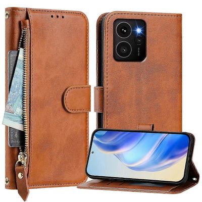 Kotelo Nokia HMD Skyline 5G Protection -vetoketjulle magneettinen suljin nahkainen lompakon suojus, joka on yhteensopiva Nokia HMD Skyline 5G -kote...