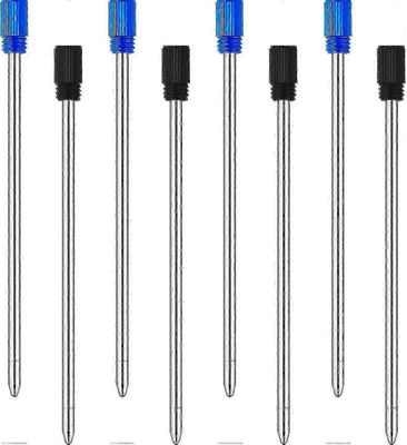 24 kappaletta kuulakärkikynän täyttöä timanttikristallikynälle, 2,75 tuumaa (musta ja sininen muste)