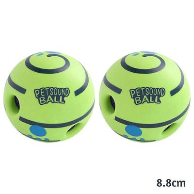 Interaktiivinen Pet Giggle Ball -lelu koiralle Kestävät pureskelua kestävät pentulelut pienille keskikokoisille koirille 8,8 cm 2pcs