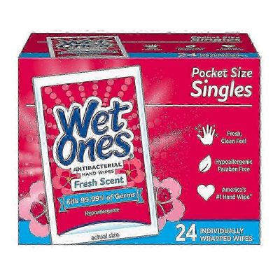 Wet Ones pyyhkeet singlet, antibakteerinen, 24 ea