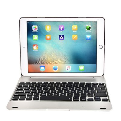 For Ipad Pro 9.7 tommer / Ipad Air 2 horisontalt flip nettbrettveske + Bluetooth-tastatur Sølv