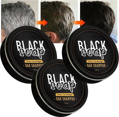 Hoh Naturlig grå hårfjerningssåpe, 50g såpedekselsåpe for grått hår, grå hårdekningssåpe for mørkere hår 3pcs