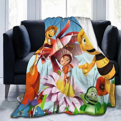 Maya The Bee Ultra-Soft Micro Fleece Blanket Mukava ja lämmin kaikkina vuodenaikoina sohvasohvalle 50x40in 125x100cm