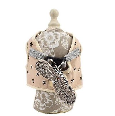 Handuo Hund Snor Pet Square Brystet Tilbage Teddy Vest Snor brun l