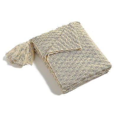 Yunshu Akryl Vævet Strikket Kvast Tæppe Sofa Chair Bed beige