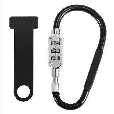 Moottoripyöräkypärän lukko varkaudenesto avoin kypärän lukkokiinnitys + T-tanko kilpamoottoripyörälle H musta