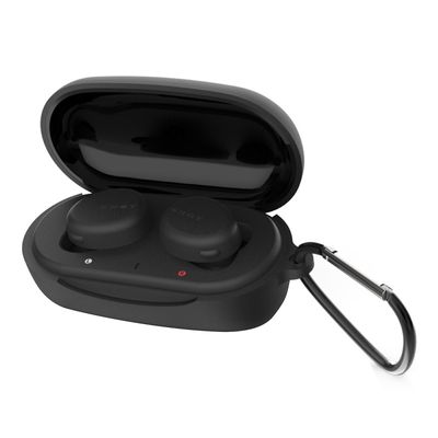 Øretelefoner Case Solid Anti-drop silikon øretelefoner beskyttelsesveske kompatibel Sony WF-xb700 La Svart