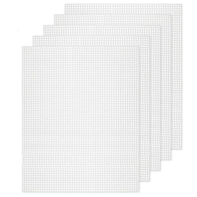 10 stk mesh plast lerret ark 19.6x13 tommer for broderi laging, akryl garn laging, strikk Hvit