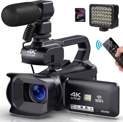 NICEMOON Videokamera 4K kosketusnäyttö 18x digitaalinen zoom