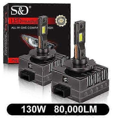 80000LM D1S D3S led D2S D4S D5S D8S LED Canbus ajovalot HID D1R D2R D3R D4R D5R D8R polttimo 130W auton valo auto 6500K 12V 24V 130W 80000LM
