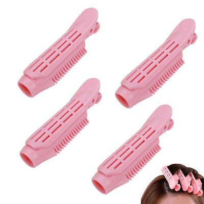 4pcs Natural Fluffy Hår Klip For krøllet Hår Fluffy Pink