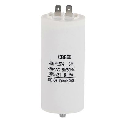 450V 40uf CBB60 vesipumpun kondensaattori pesukoneelle 50 / 60Hz
