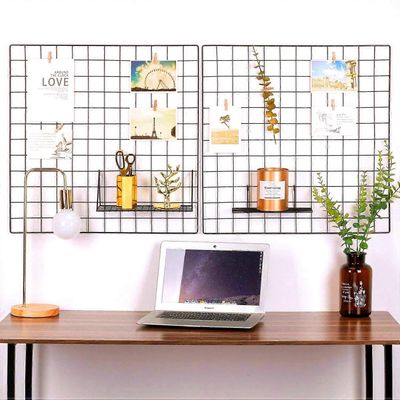 Aiyuego 2 Pakkaa lankaseinäristikkopaneeli | Photo Display Gridwall | Metalli-, mustat ja magneettiset paneelit | Mesh-tallennustilan järjestäjä ja...