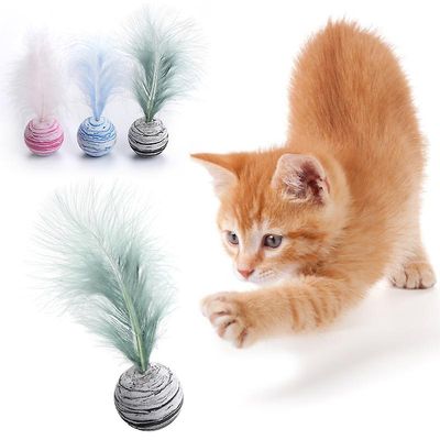 Cat Pet Legetøj Star Texture Ball Kaste Kat Supplies Feather Light Foam Kitten Interactive Funny Entertainment Legetøj Grøn