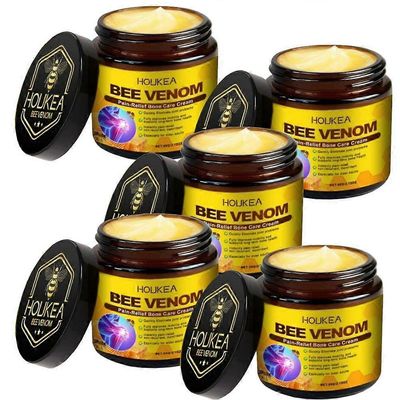 Mehiläisen myrkky luuhoitovoide, mehiläisen myrkky nivelkipua lievittävä hierontageeli selälle, niskalle, käsille, polville ja lannerangalle 5pcs