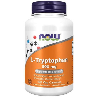 NOW Foods NU fødevarer L-Tryptophan 500mg kapsler 120