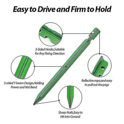 Teltpløkker 7075 håndværkspæle med 12 ultrateltpløkker til cam-excurss