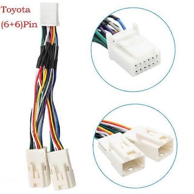 Moonet auto MP3 tulo USB AUX sovitin CD vaihto Toyota Avensis RAV4 Auris Corolla Yaris, Camry Tacoma ja Lexus (6+6pin) Y Cable (6-6pin)