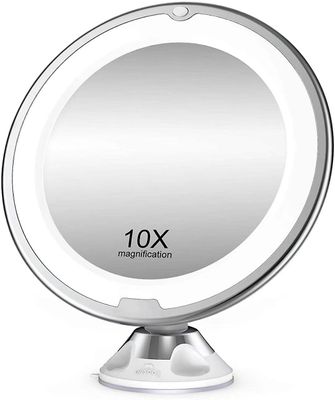 Linkrunning 10x forstørrelsesglas med LED-lys 1 kugleled 360 justerbart vedhæftningsbærbart kosmetisk spejl, til badeværelse, rejser Som vist As shown