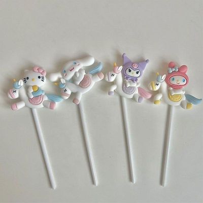 Fsu Kawaii Sanrioed kakku koristeellinen sarjakuva söpö Kuromi My Melody Cinnamoroll Anime Girl Heart Resin Tarvikkeet Lelulahja 2
