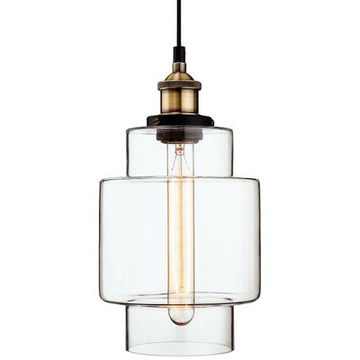 Firstlight Lighting Empire 1 Lys loft vedhæng Antikke Messing, Klart Glas, E27