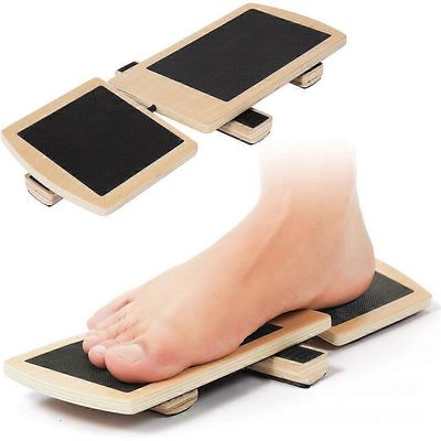 Yhden jalan tasapainolauta nilkan vahvistaja harjoittelija nyrjähtänyt liukumaton puu wobl-lauta fysioterapian asennon korjaaja