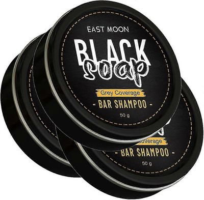 3x harmaa Coverage Bar Shampoo Hair Tummentava musta saippua harmaalle hiussuojalle
