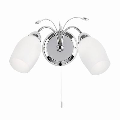 Endon Collection Lighting Meadow 2 Lys indendørs væg lys krom med hvidt glas, E14