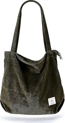 Tykkere Corduroy Totes Bag Ekstra Stor Kapasitet Håndvesker Skuldervesker Med Glidelås Cord Tote Bag For Kvinner Damer Jenter Casual Handlepose For...