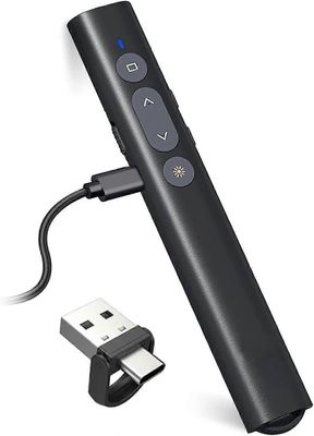 USB / Type-C 2 in 1 ladattava Powerpoint-etäosoitinesitys140 * 22 * 12mm, PPT Zapette Powerpoint langaton juontaja Macille iPad Comp