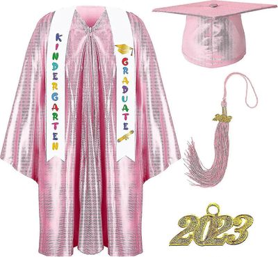 Lasten esikoulun ja päiväkodin valmistujaispuku Lippissetti 2023 Charm Printed Stole For Kid Grad Vaaleanpunainen 30