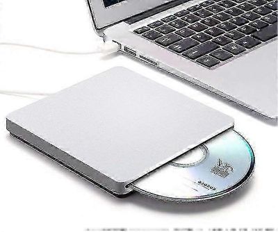 Apple Macbook Pro Air Mac PC kannettava USB ulkoinen CD/DVD-poltin hopea-2