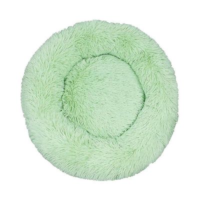 Eveltek Behagelig rund kat angst blød fluffy seng Lysegrøn 110CM*110CM