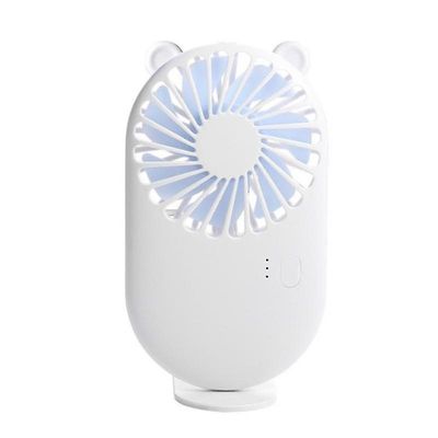 Coosilo Mini fans bærbar skrivebord ventilator køler Køling Luft håndholdt Usb genopladelig hvid