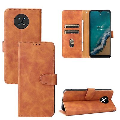Etui til Nokia G50 Cover Premium Læder med kortholder Flip Folio Magnetisk Etui Coque - Sort Brown