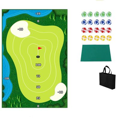 Golf Toys Golftreningsmatte med chipping matte og 20 klebrige baller (tykk 3 mm) for svingdeteksjon og innendørs / utendørs trening
