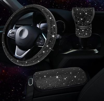 Handuo Rat Tredelt sæt, Crystal Diamond Bil Suv Hjulbeskytter sort