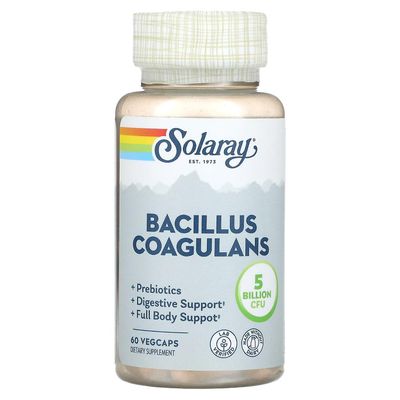 Solaray, Bacillus Coagulans, 2,5 miljardia, 60 VegCaps