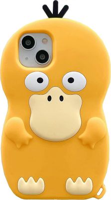 Baiccf Sarjakuvakotelo iPhone Xs Max -kotelolle - söpö ankankeltainen kotelo 3D-hahmo pehmeä silikoninen iskunkestävä kansi, muotisuunnittelu hausk...